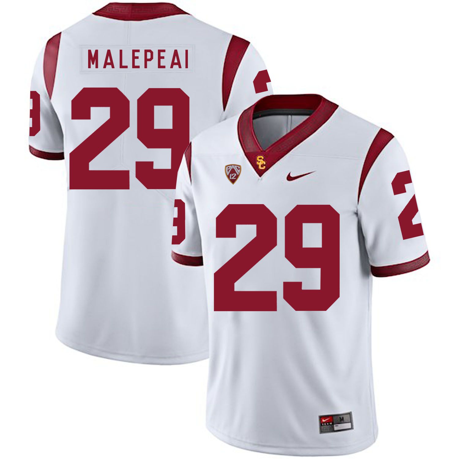 Men USC Trojans #29 Malepeal White Customized NCAA Jerseys